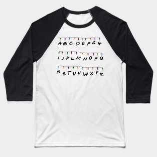 Alphabet Christmas lights message Baseball T-Shirt